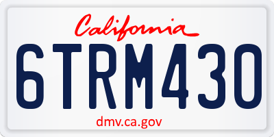 CA license plate 6TRM430