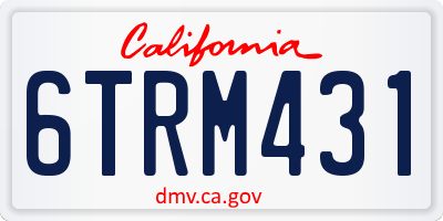 CA license plate 6TRM431