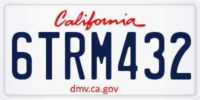 CA license plate 6TRM432