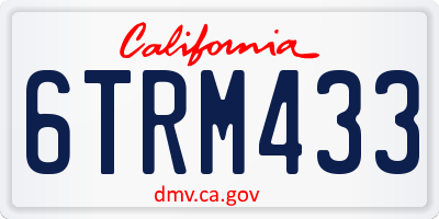 CA license plate 6TRM433