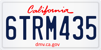 CA license plate 6TRM435