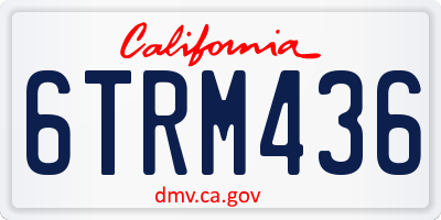 CA license plate 6TRM436