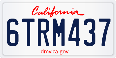 CA license plate 6TRM437