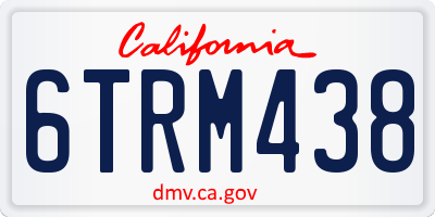 CA license plate 6TRM438