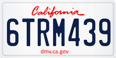 CA license plate 6TRM439