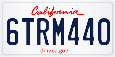 CA license plate 6TRM440
