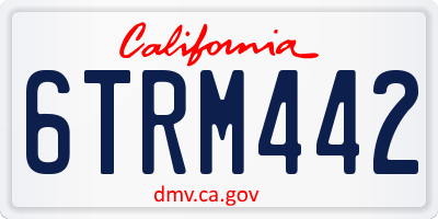 CA license plate 6TRM442