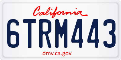CA license plate 6TRM443