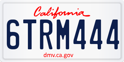 CA license plate 6TRM444