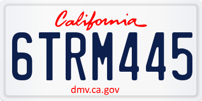 CA license plate 6TRM445