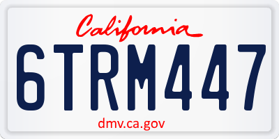 CA license plate 6TRM447