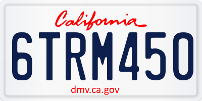 CA license plate 6TRM450