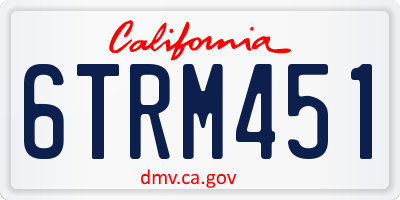 CA license plate 6TRM451