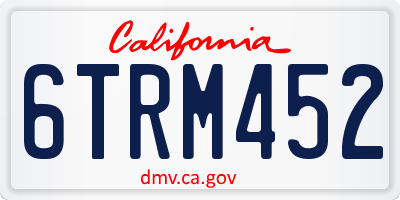 CA license plate 6TRM452