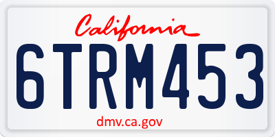CA license plate 6TRM453