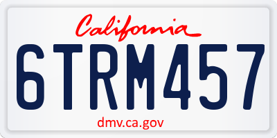 CA license plate 6TRM457