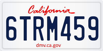 CA license plate 6TRM459