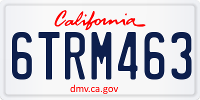 CA license plate 6TRM463