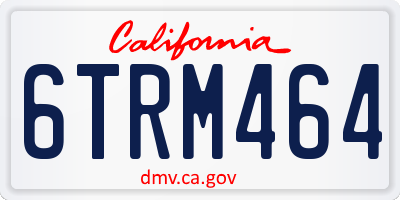 CA license plate 6TRM464