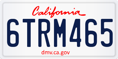 CA license plate 6TRM465