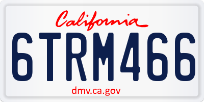 CA license plate 6TRM466