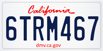 CA license plate 6TRM467