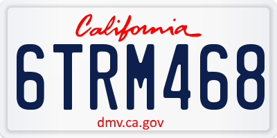 CA license plate 6TRM468