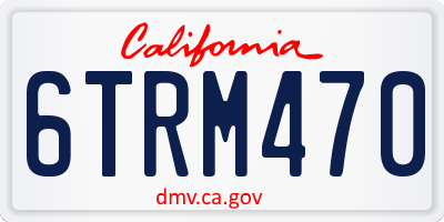 CA license plate 6TRM470