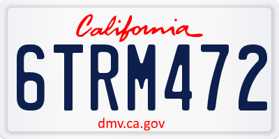 CA license plate 6TRM472