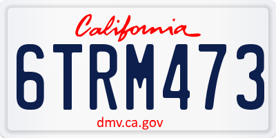 CA license plate 6TRM473