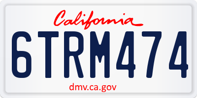 CA license plate 6TRM474