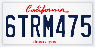 CA license plate 6TRM475