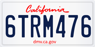 CA license plate 6TRM476