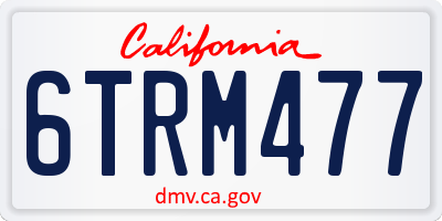 CA license plate 6TRM477