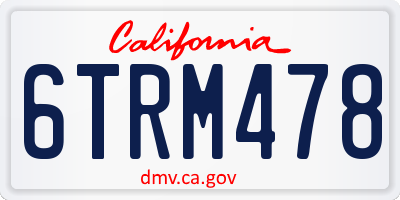 CA license plate 6TRM478