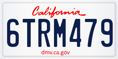 CA license plate 6TRM479