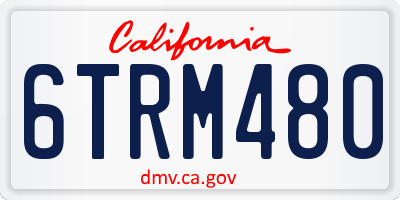 CA license plate 6TRM480