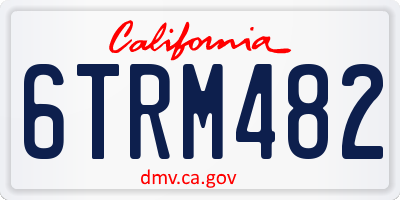 CA license plate 6TRM482