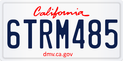 CA license plate 6TRM485