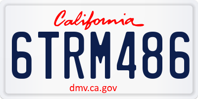 CA license plate 6TRM486