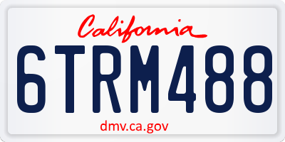 CA license plate 6TRM488