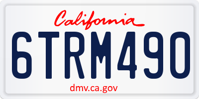 CA license plate 6TRM490