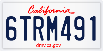 CA license plate 6TRM491