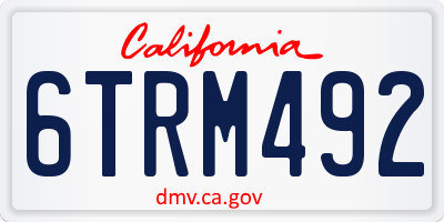 CA license plate 6TRM492