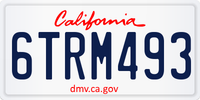CA license plate 6TRM493