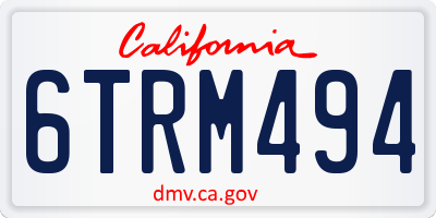 CA license plate 6TRM494