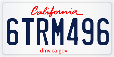 CA license plate 6TRM496