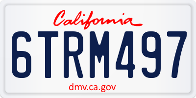 CA license plate 6TRM497