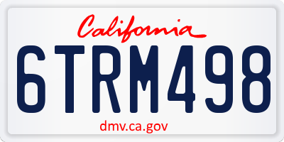 CA license plate 6TRM498