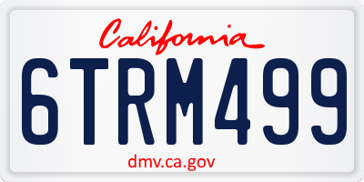 CA license plate 6TRM499